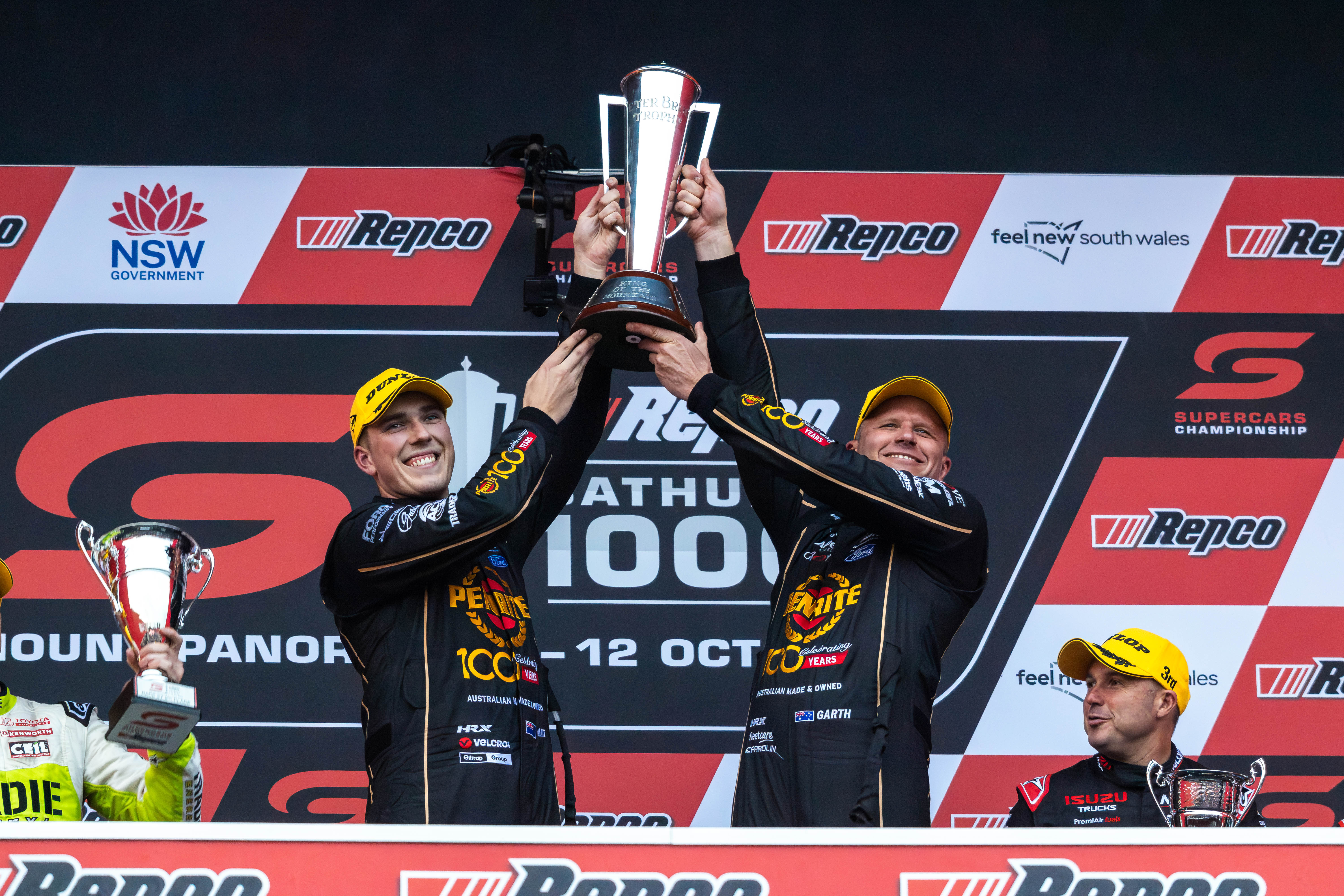 Mattt Payne and Garth Tander win the 2025 Repco Bathurst 1000, Event 10 of the Repco Supercars Championship, Mount Panorama, Bathurst, New South Wales, Australia. 12 Oct, 2025.